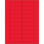 Fluorescent Red Laser Labels, 3 x 1