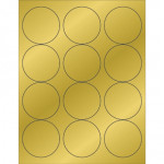 Gold Foil Circle Laser Labels, 2 1/2