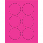 Fluorescent Pink Circle Laser Labels, 3