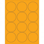 Fluorescent Orange Circle Laser Labels, 2 1/2