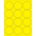 Fluorescent Yellow Circle Laser Labels, 2 1/2