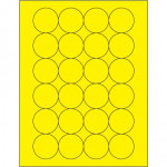 Fluorescent Yellow Circle Laser Labels, 1 2/3