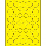 Fluorescent Yellow Circle Laser Labels, 1 1/2