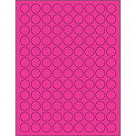 Fluorescent Pink Circle Laser Labels, 3/4