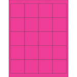 Fluorescent Pink Laser Labels, 2 x 2