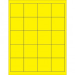 Fluorescent Yellow Laser Labels, 2 x 2