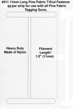 Fine Fabric Micro-Spaced Nylon T-End Tagging Fasteners, 3/8