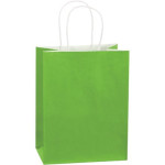 Buttercup Tinted Paper Shopping Bags, Cub - 8 x 4 1/2 x 10 1/4