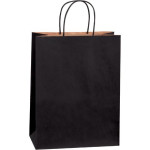 Black Tinted Paper Shopping Bags, Debbie - 10 x 5 x 13