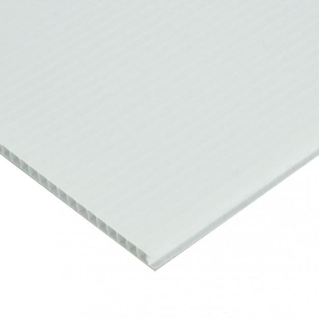 Corrugated Plastic Sheets, 5 x 5", White, 0.16" Thick