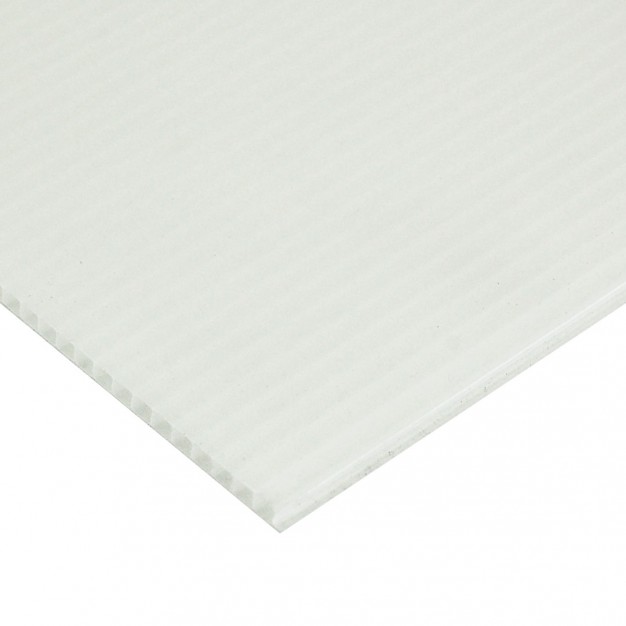 Corrugated Plastic Sheets, 9 x 91", Natural, 0.16" Thick