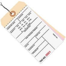 Pre-Wired Inventory Tags - 3-Part Carbonless (9500-9999), 6 1/4 x 3 1/8"