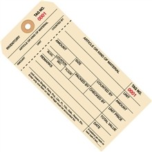 Inventory Tags - 1-Part Stub Style (7000-7999), 6 1/4 x 3 1/8"