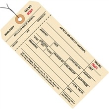 Pre-Wired Inventory Tags - 1-Part Stub Style (4000-4999), 6 1/4 x 3 1/8"