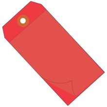 Red Self-Laminating Tags - 6 1/4 x 3 1/8"