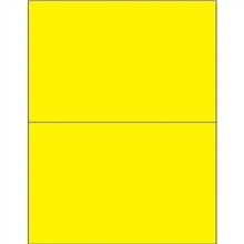 Fluorescent Yellow Removable Laser Labels, 8 1/2 x 5 1/2"