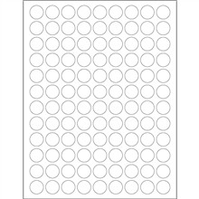 White Removable Circle Laser Labels, 3/4"