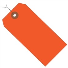 Pre-Wired Orange Plastic Tags #8 - 6 1/4 x 3 1/8"