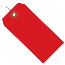 Pre-Wired Red Plastic Tags #8 - 6 1/4 x 3 1/8"