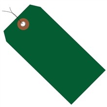 Pre-Wired Green Plastic Tags #5 - 4 3/4 x 2 3/8"
