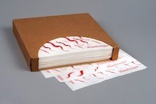 Dry Waxed Food Sheets, Hamburger Wave, 12 x 12"