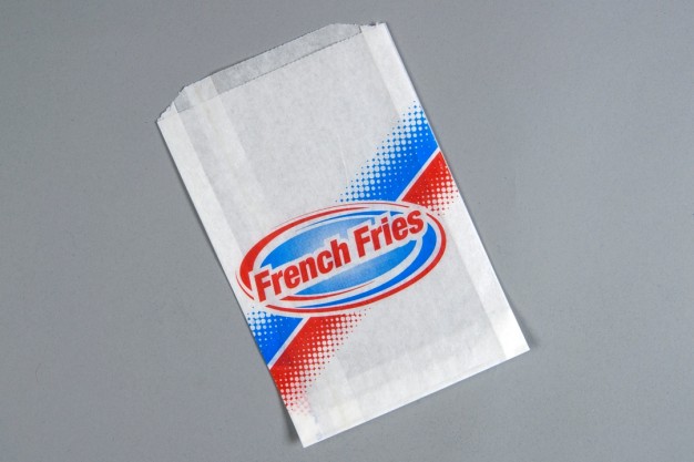 Printed French Fry Bags, 5 1/2 x 1 x 8" - 5 PK