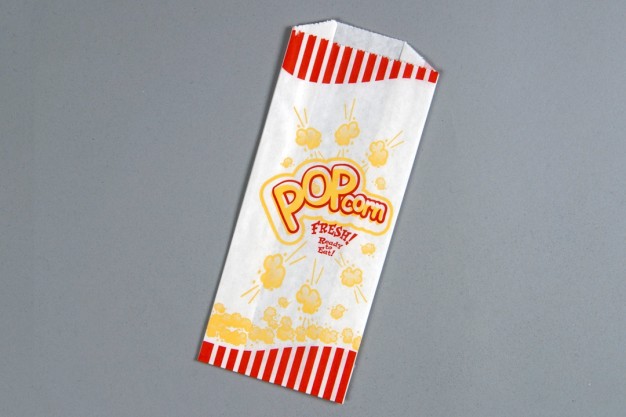 White Printed Popcorn Bags 1# Size, 3 1/2 x 2 x 8" - 1 Pack(s) of 1000