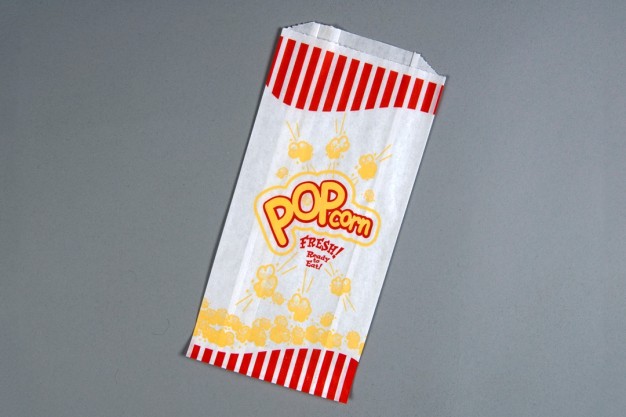 White Printed Popcorn Bags, 3.25 x 5 x 1.25 x 10" - 1 Pack(s) of 2000