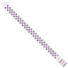 Purple Checkerboard Tyvek® Wristbands, 3/4 x 10"