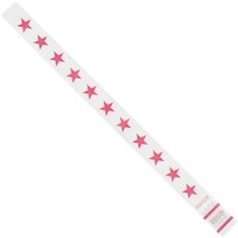 Pink Stars Tyvek® Wristbands, 3/4 x 10"