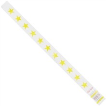 Yellow Stars Tyvek® Wristbands, 3/4 x 10"