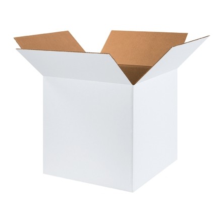 White Corrugated Boxes, 18 x 18 x 18", Cube