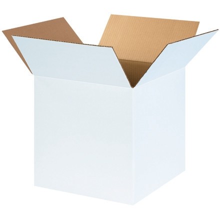 White Corrugated Boxes, 14 x 14 x 14", Cube