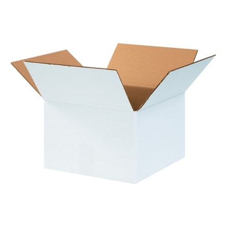 Corrugated Boxes, 12 x 12 x 8", White