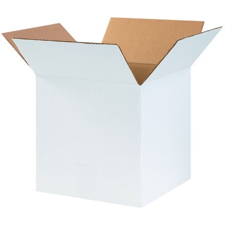 White Corrugated Boxes, 10 x 10 x 10", Cube