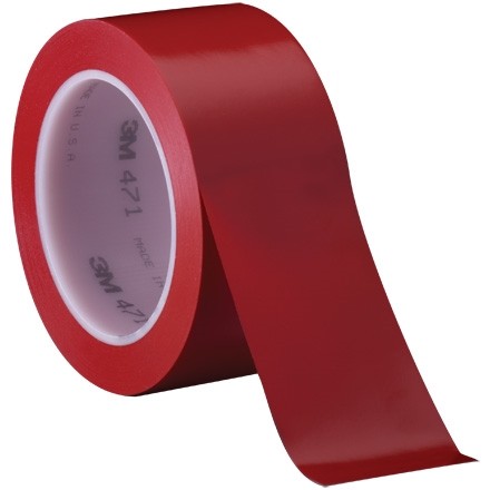 3M 471 Red Vinyl Tape, 2" x 36 yds., 5.2 Mil Thick