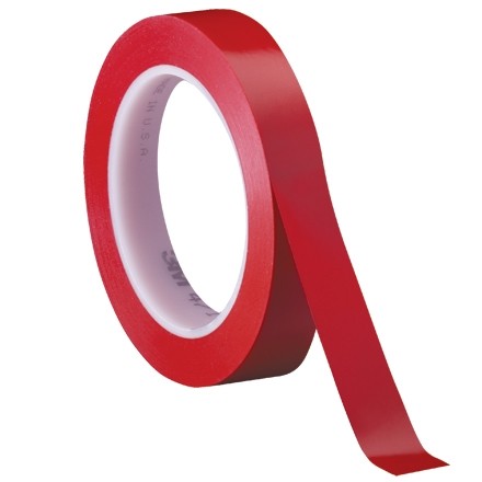 3M 471 Red Vinyl Tape, 1/2" x 36 yds., 5.2 Mil Thick