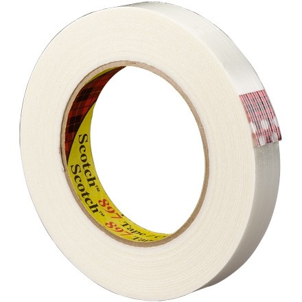 3M 897 Clear Strapping Tape, 1/2" x 60 yds., 6.0 Mil Thick