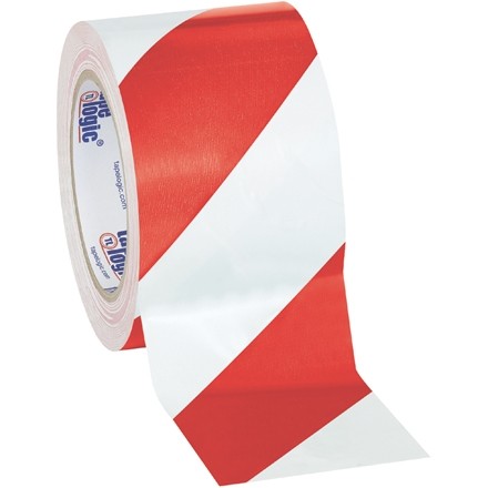 Red/White Striped Vinyl Tape, 3" x 36 yds., 7 Mil Thick