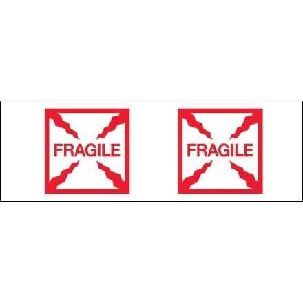 Fragile (Box) Tape, 2" x 55 yds., 2.2 Mil Thick