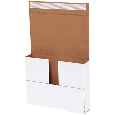 Easy-Fold Mailers, Deluxe, White, 11 1/8 x 8 5/8", Multi-Depth Heights of 1/2, 1, 1 1/2, 2"