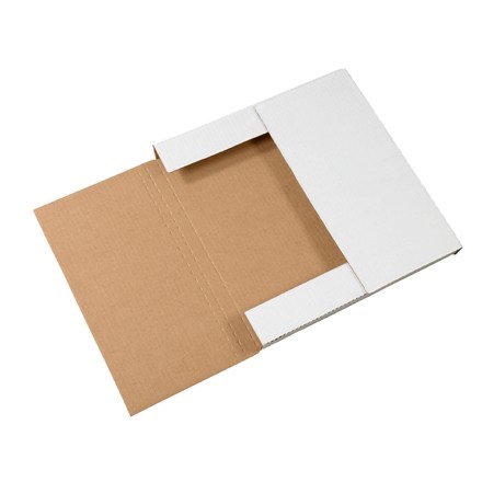 Easy-Fold Mailers, 12 1/2 x 12 1/2", Multi-Depth Heights of 1/2, 1", White
