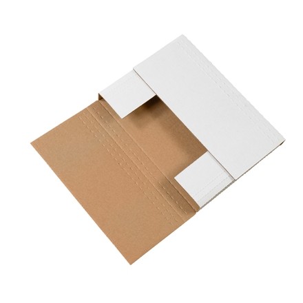 Easy-Fold Mailers, White, 12 1/8 x 9 1/8", Multi-Depth Heights of 1/2, 2, 2 1/2, 3"