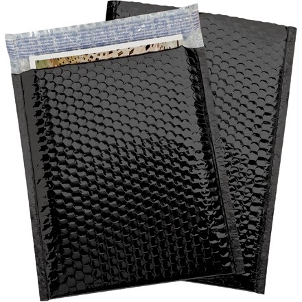 Glamour Bubble Mailers, Black, 9 x 11 1/2"