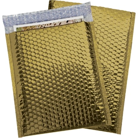 Glamour Bubble Mailers, Gold, 9 x 11 1/2"