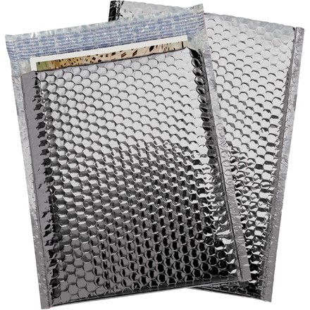 Glamour Bubble Mailers, Silver, 9 x 11 1/2"
