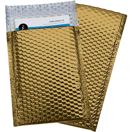 Glamour Bubble Mailers, Gold, 7 1/2 x 11"