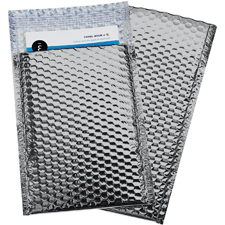 Glamour Bubble Mailers, Silver, 7 1/2 x 11"