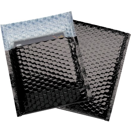 Glamour Bubble Mailers, Black, 7 x 6 3/4"
