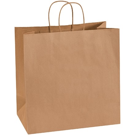 Kraft Paper Shopping Bags, Star - 13 x 7 x 13"